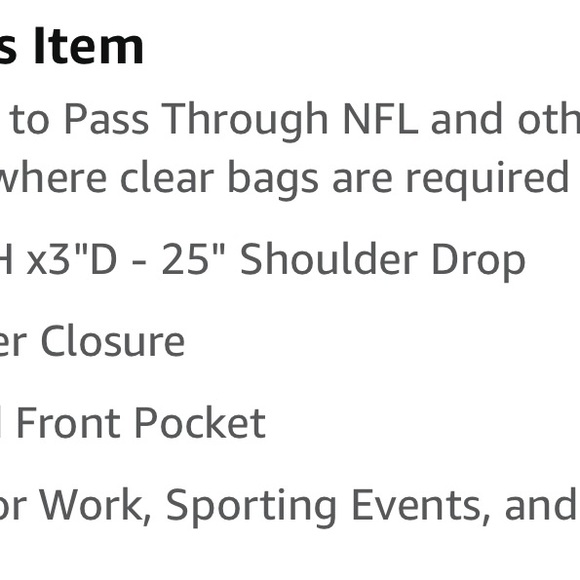 Medium Clear Shoulder Messenger Bag - NFL Stadium Approved- Crossbody  EUC - Picture 3 of 3